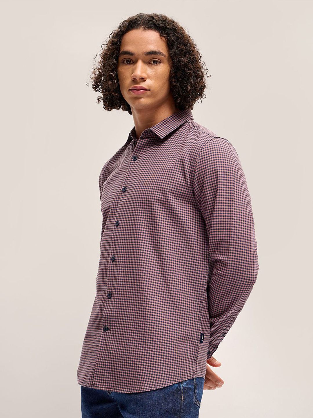 THE BEAR HOUSE Men Checked Slim Fit Pure Cotton Casual Shirt