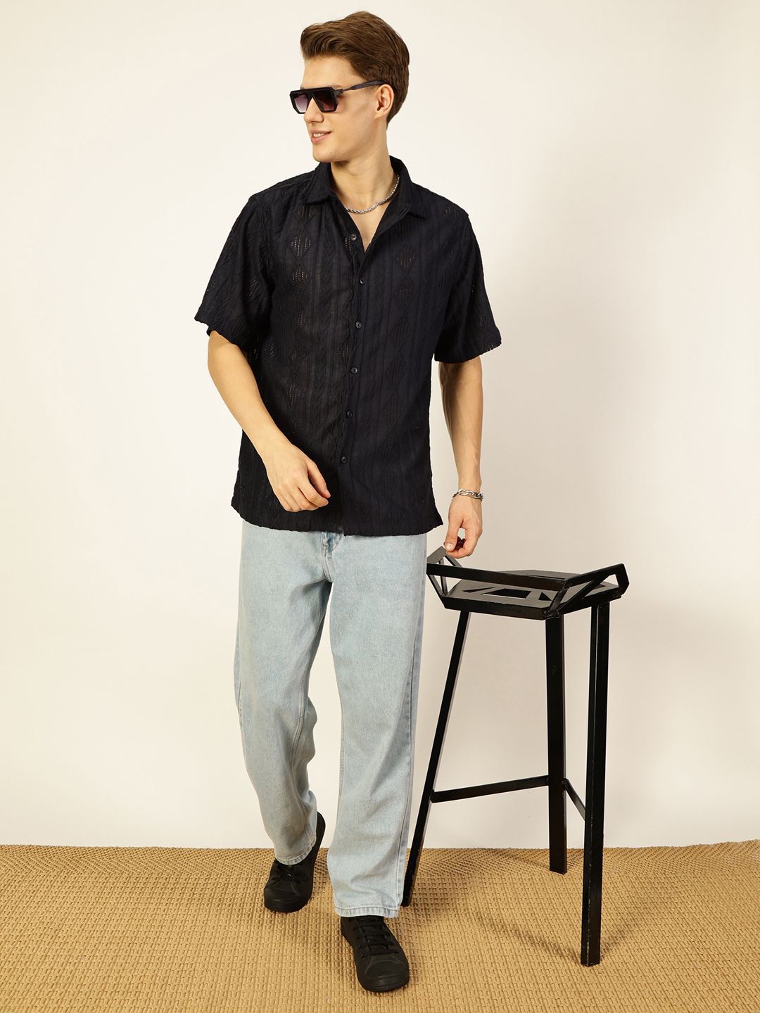 Thomas Scott Men Premium Semi Sheer Casual Shirt