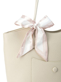 Lino Perros Colourblocked Oversized Bucket Tote Bag with Bow Detail