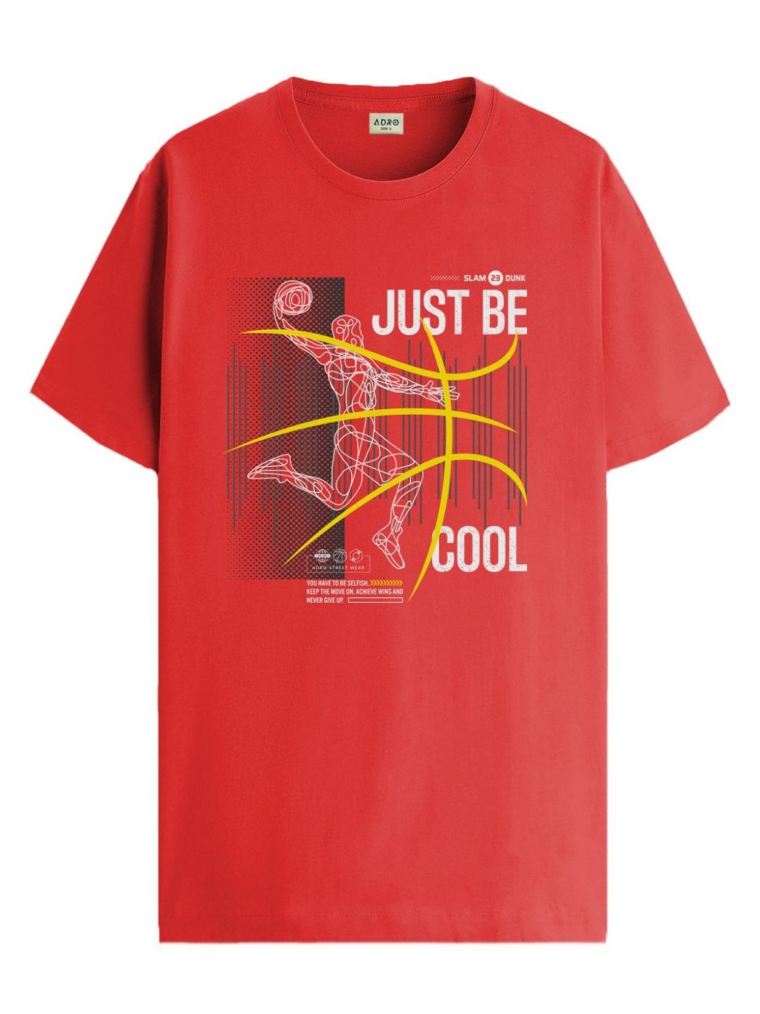 ADRO Lelaki Grafik Bercetak T-shirt Kapas Leher Bulat