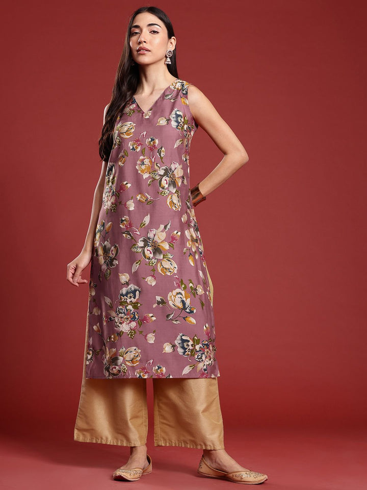 Anouk Floral Printed Straight Kurta