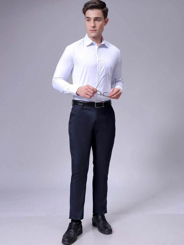 The Indian Garage Co. X Luxe Men Slim Fit Spread Collar Vertical Striped Formal Shirt