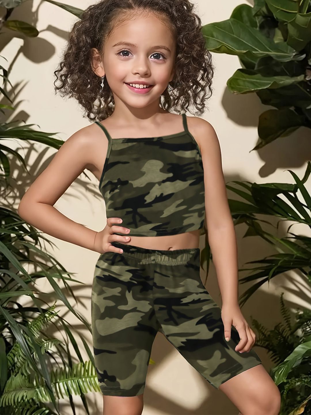 YK Girls Printed Top With Shorts