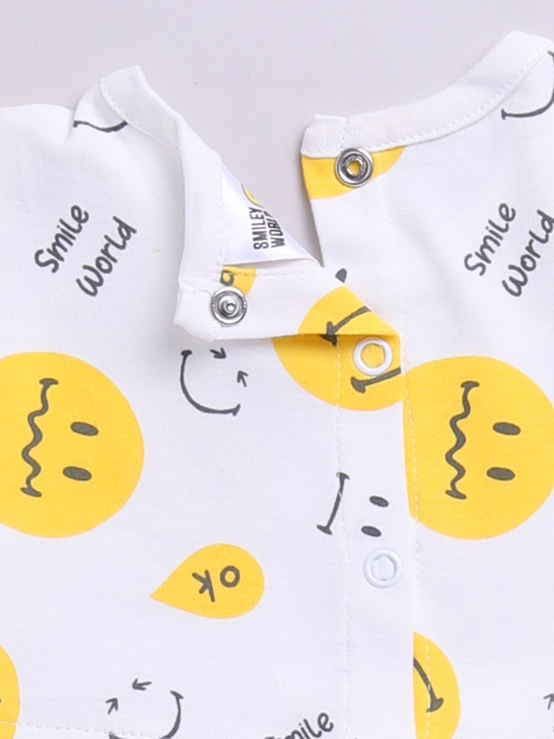 Happy Faces Infant Girls Smiley Printed Pure Cotton A-Line Dress