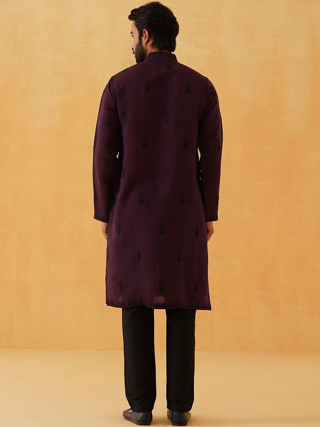 SOJANYA LUXE Lelaki Sulam Benang Kerja Kurta
