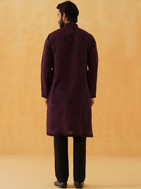 SOJANYA LUXE Lelaki Sulam Benang Kerja Kurta