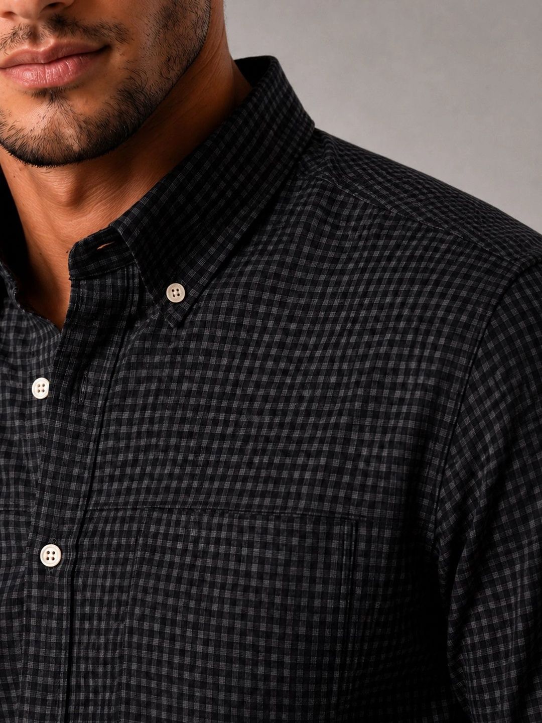 ADRO Men Standard Micro Checks Checked Semiformal Shirt