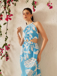 STREET 9 Striped Crepe A-Line Midi Dress