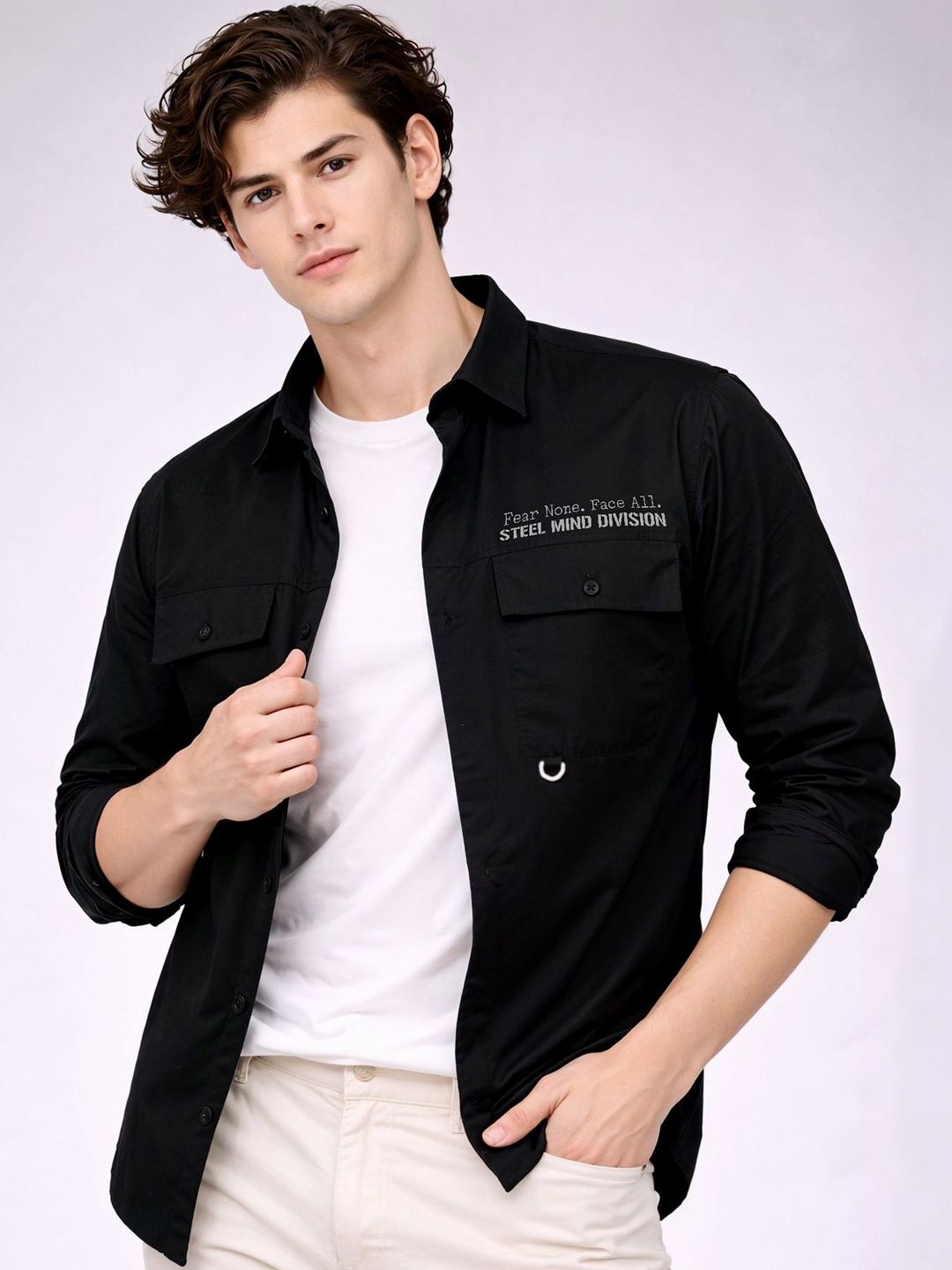 ADRO Classic Printed Cotton Twill Cargo Shirt