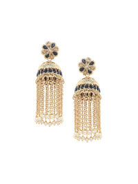 Anouk Gold Plated Cubic Zirconia Studded Dome Shaped Jhumkas