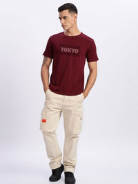 ADRO Men Typography Printed Round Neck Cotton T-shirt