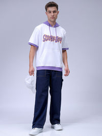 The Indian Garage Co Men Oversized Scooby-Doo Printed Overhead Hooded Sweatshirt