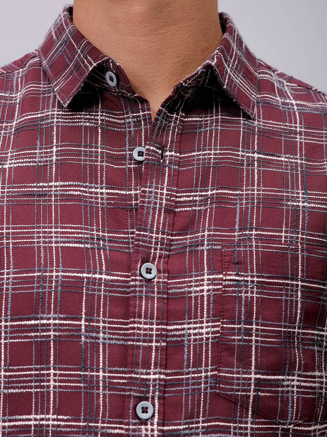 The Indian Garage Co Men Slim Fit Opaque Checked Casual Shirt