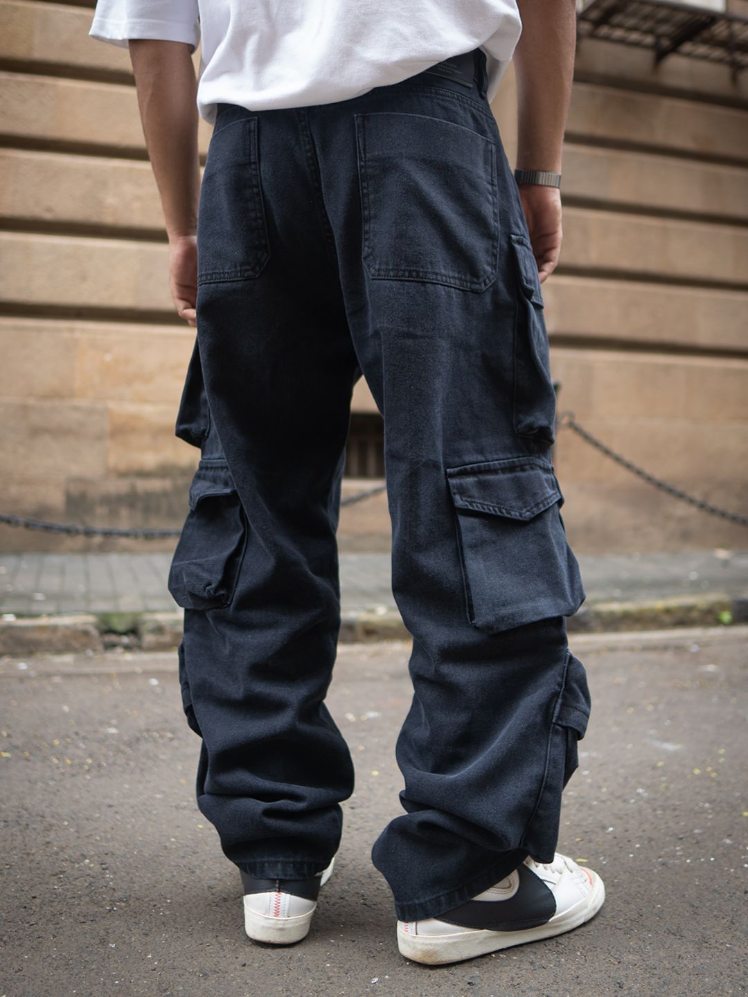 Powerlook Men Baggy Fit Cargo Style Jeans