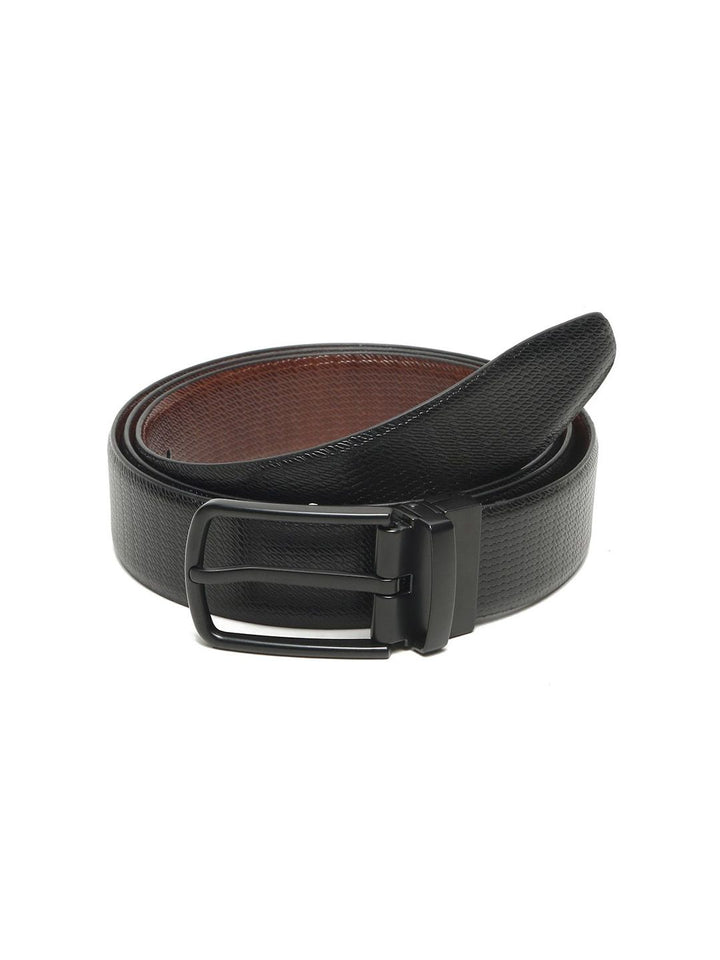 Teakwood Leathers Men Textured Leather Reversible Formal Belt
