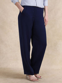 RAREISM Women Tailored Straight Fit High-Rise Solid Trousers