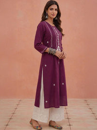 Kurta Sulam Benang Sulam Wanita Rumah Chikankari
