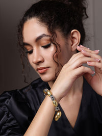 PANASH Women Brass Gold-Plated Charm Bracelet