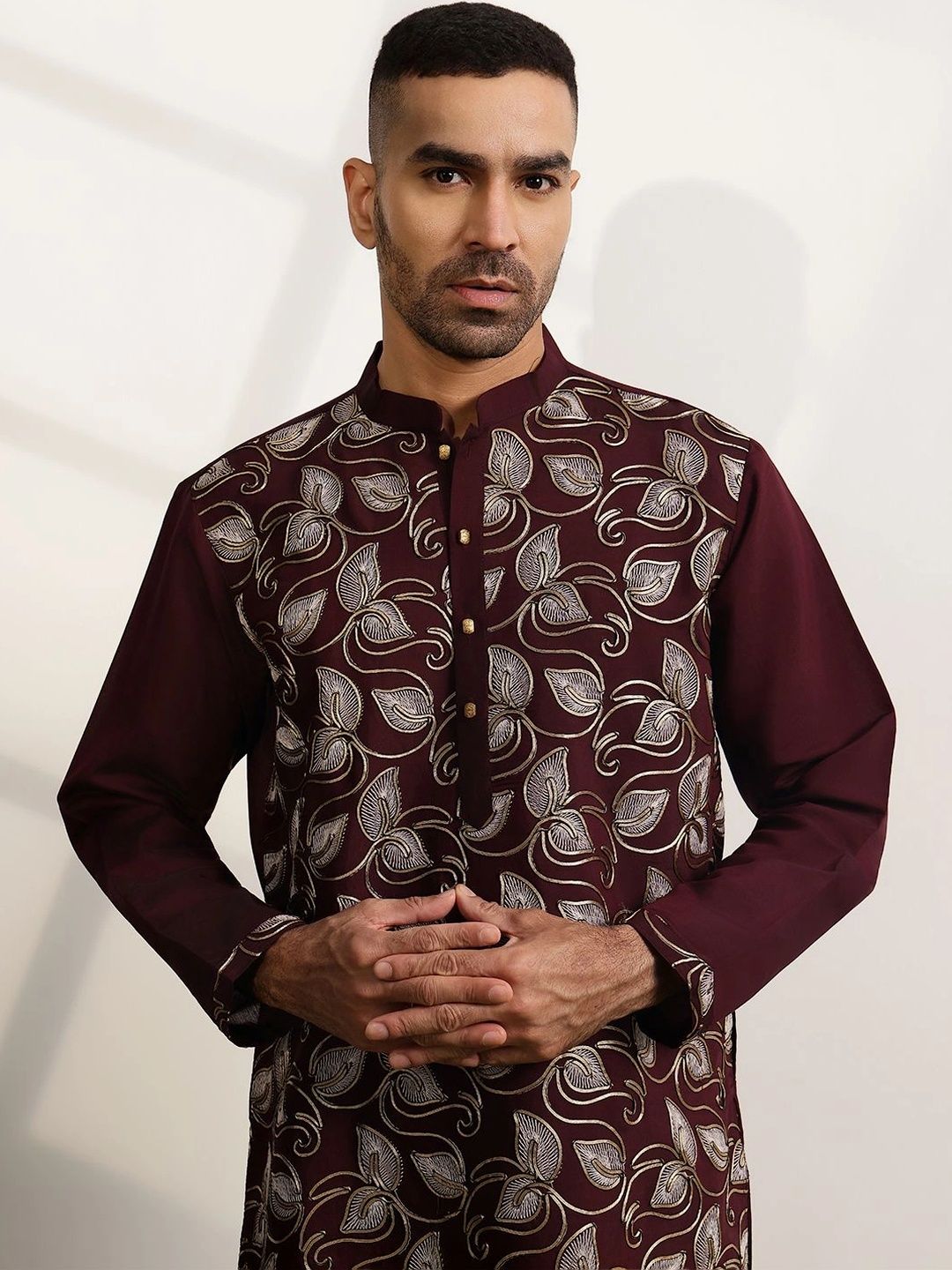 Anouk Men Ethnic Motifs Embroidered Regular Thread Work Kurta with Trousers