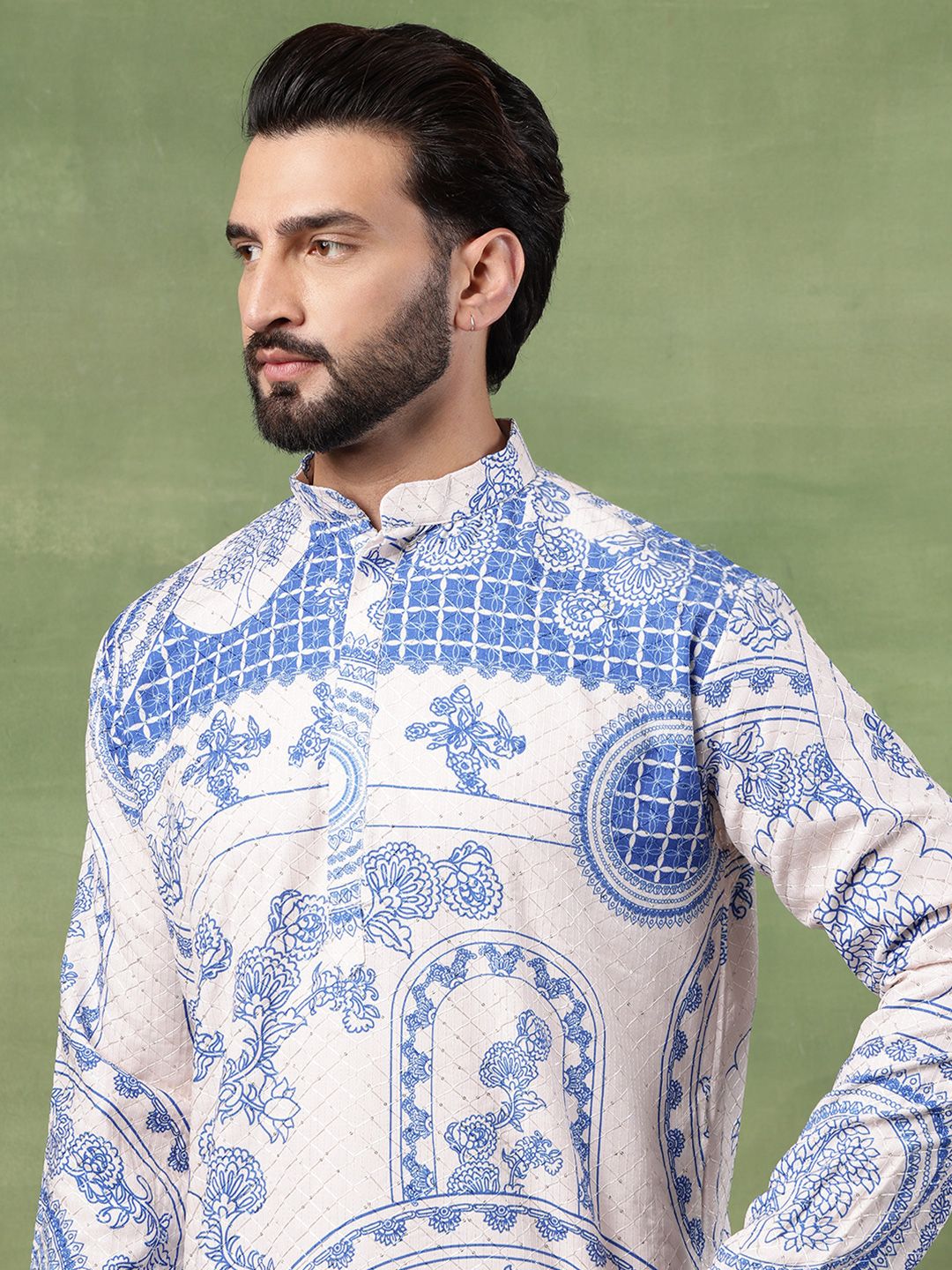 SOJANYA Men Ethnic Motifs Embroidered Thread Work Kurta