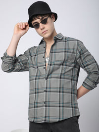 VASTRADO Men Classic Slim Fit Opaque Checked Casual Shirt
