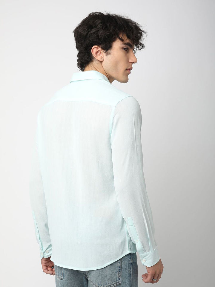 VASTRADO Men Classic Spread Collar Solid Slim Fit Casual Shirt