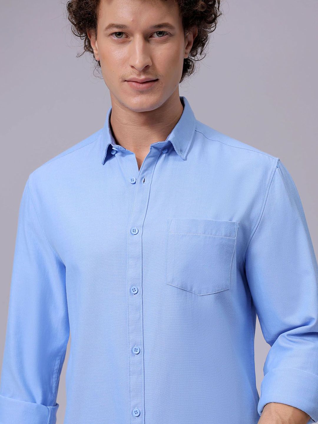 The Indian Garage Co Men Slim Fit Solid Spread Collar Casual Shirt