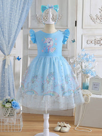 YK Floral Print Fit & Flare Dress