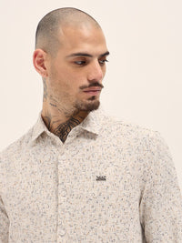 THE BEAR HOUSE Men Slim Fit Abstract Printed Spread Collar Casual Shirt