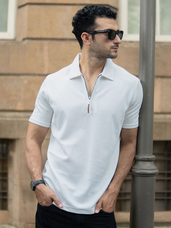 Powerlook SS25 Knitted Polo Collar Pure Cotton T-Shirt