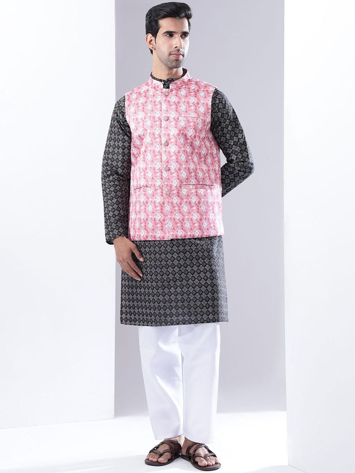 Anouk Men Printed Jodhpuri Kurta dengan Piyama