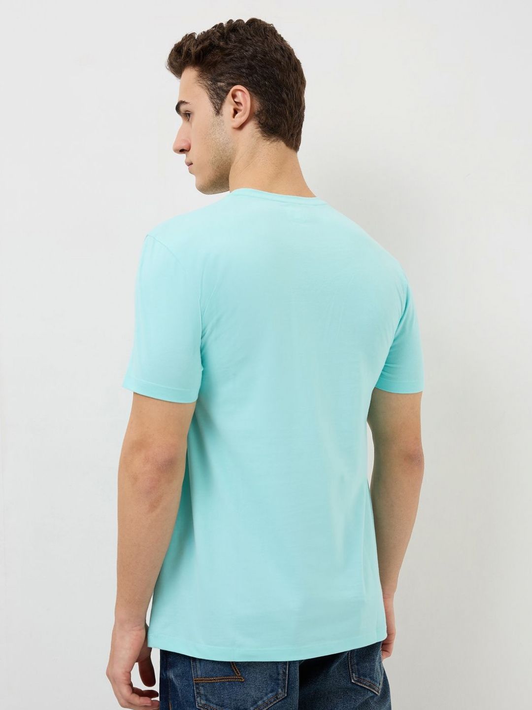 SPYKAR Men Typography Printed Round Neck Cotton Slim Fit T-shirt
