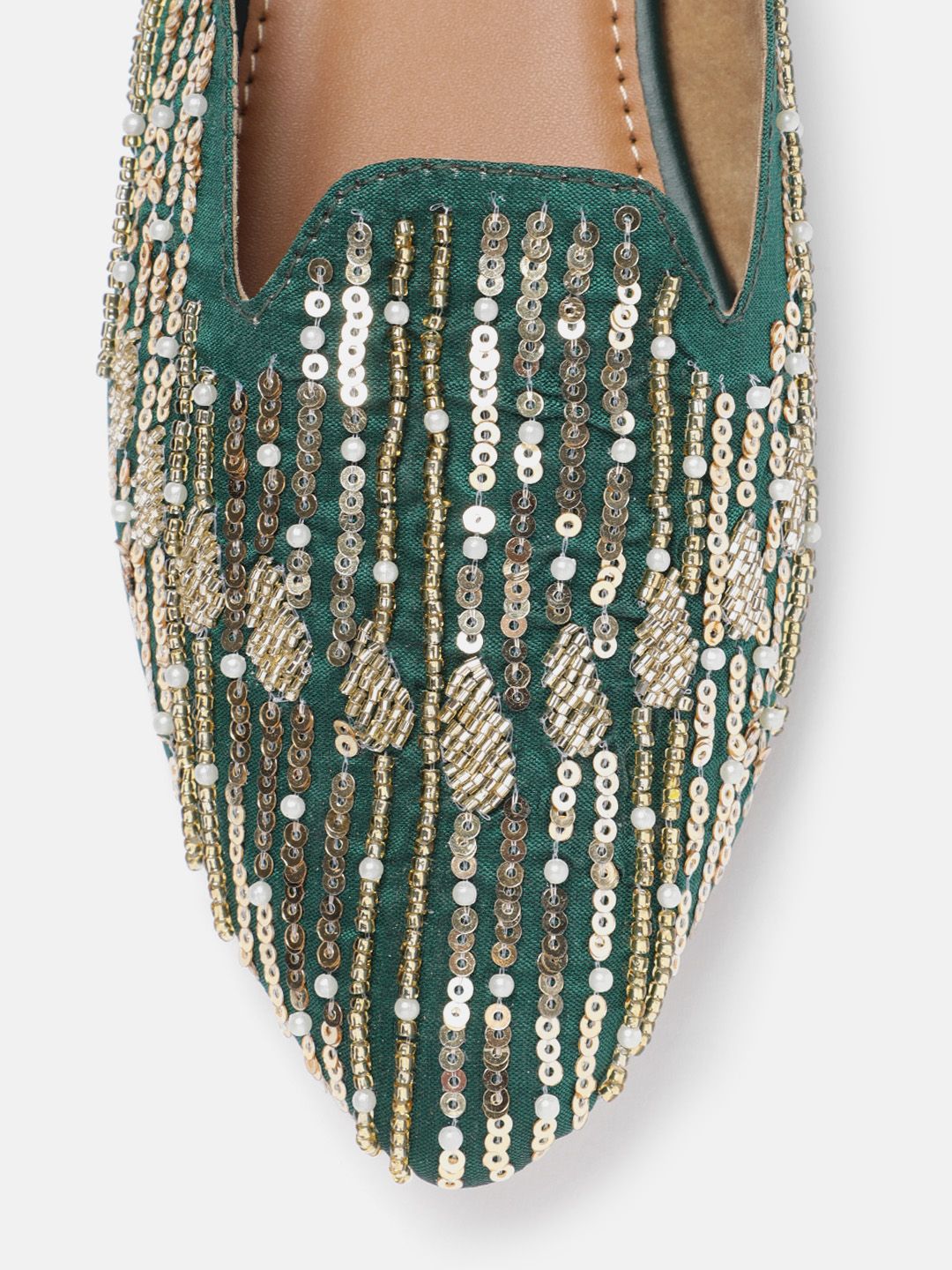House of Pataudi Sequin Embellished Mules