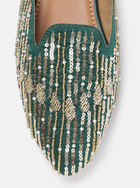 House of Pataudi Sequin Embellished Mules