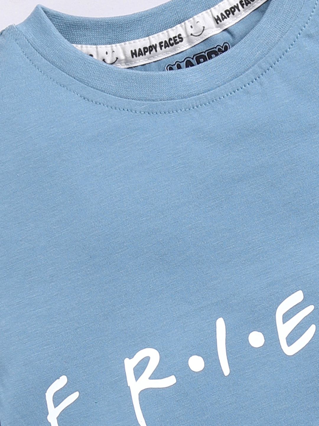 Happy Faces Girls F.R.I.E.N.D.S Printed Pure Cotton Longline T-shirt