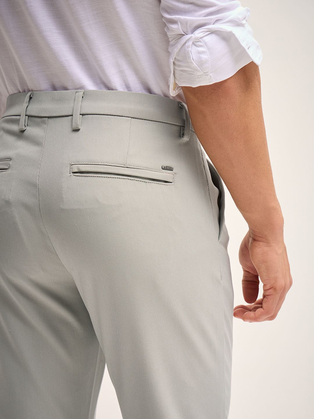 THE BEAR HOUSE Men Mid-Rise Slim Fit Formal Trousers