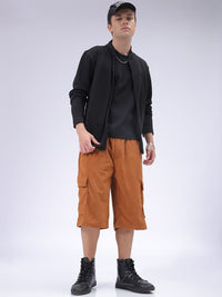 The Indian Garage Co Men Solid Loose Fit Cargo Shorts