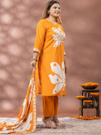 Mamicha Printed Kurta With Palazzos & Dupatta