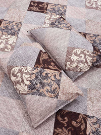 Myntra Elegant Homes Coklat Geometrik 300 TC Cadar Katil King dengan 2 Sarung Bantal
