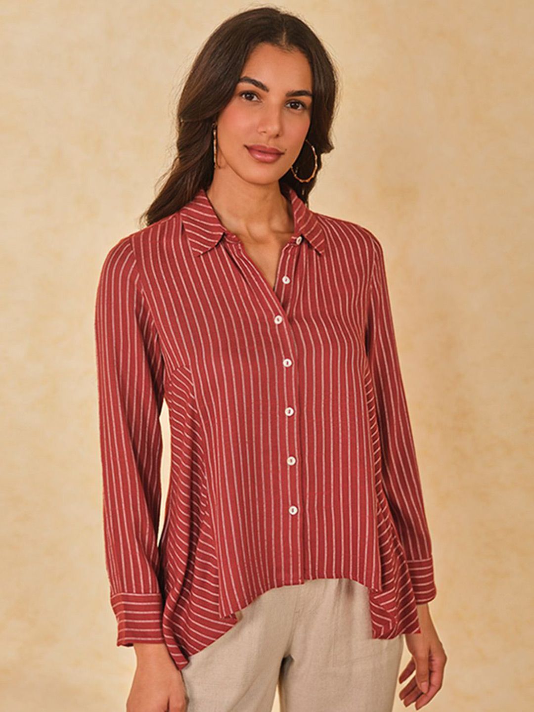 AND Women Striped Casual Shirt
