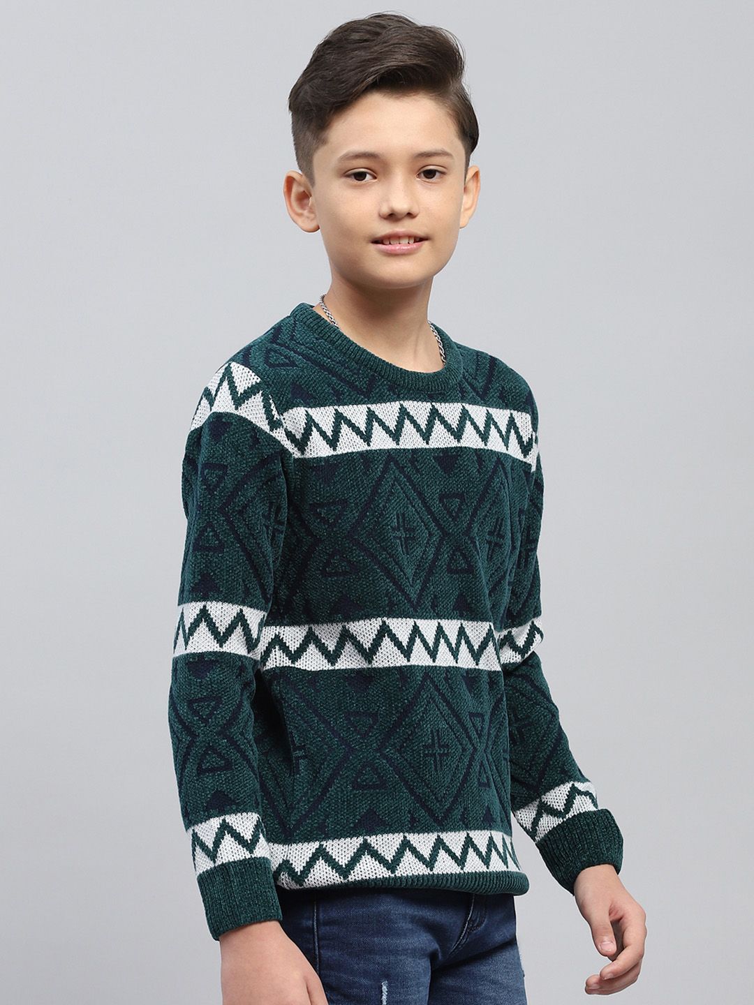 Monte Carlo Kids Boys Self Striped Sweater