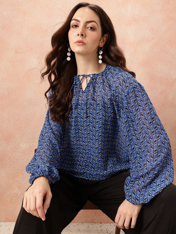 all about you Semi Sheer Tie-Ups Top