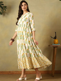 Mamicha Floral Print A-Line Maxi Dress