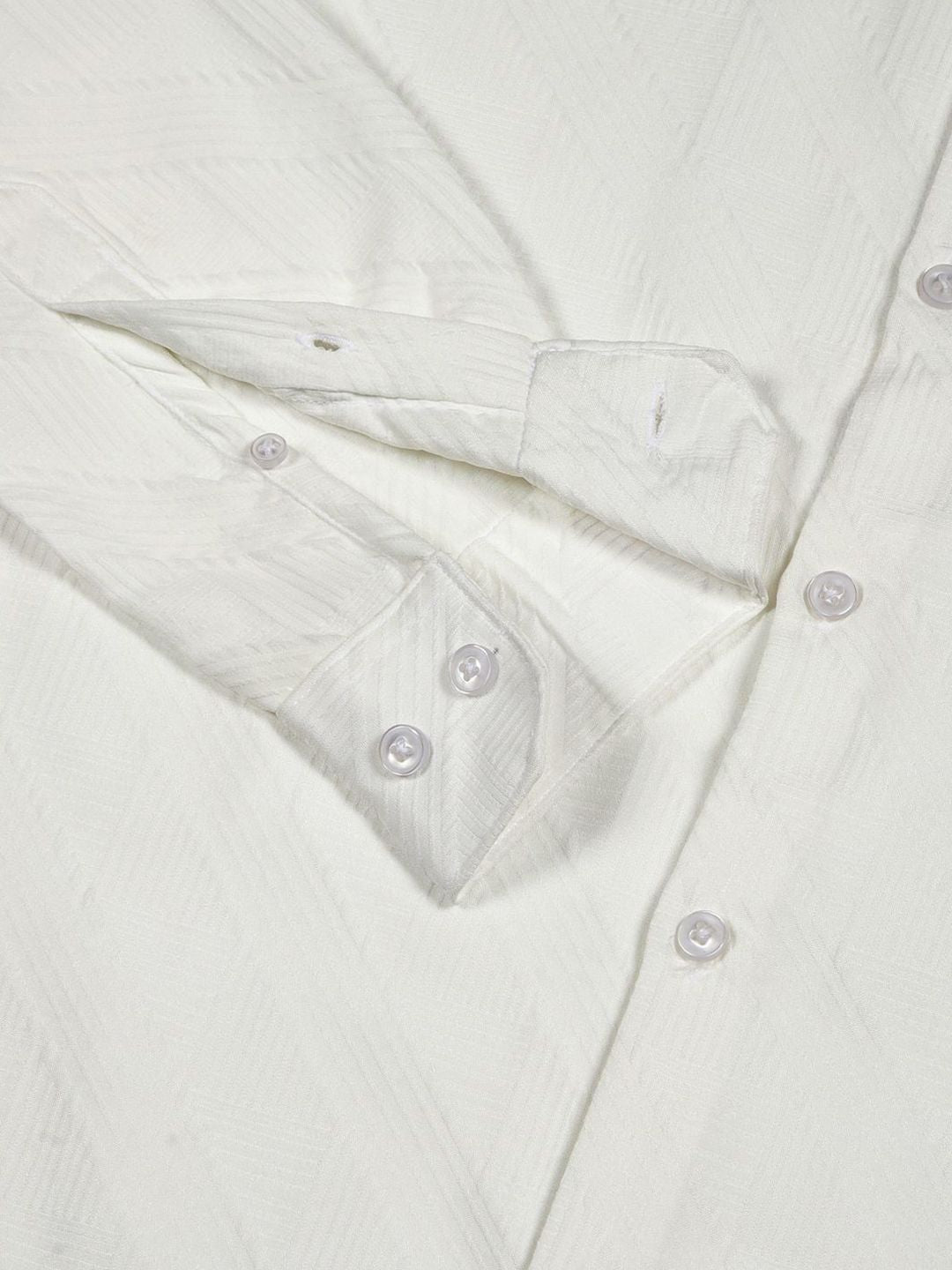 Thomas Scott Men Premium Spread Collar Textured Solid Slim Fit Casual Shirt