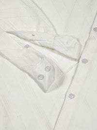 Thomas Scott Men Premium Spread Collar Textured Solid Slim Fit Casual Shirt