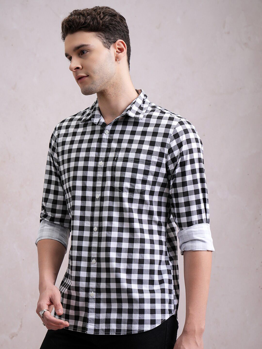 Highlander Men Checked Slim Fit Shirt