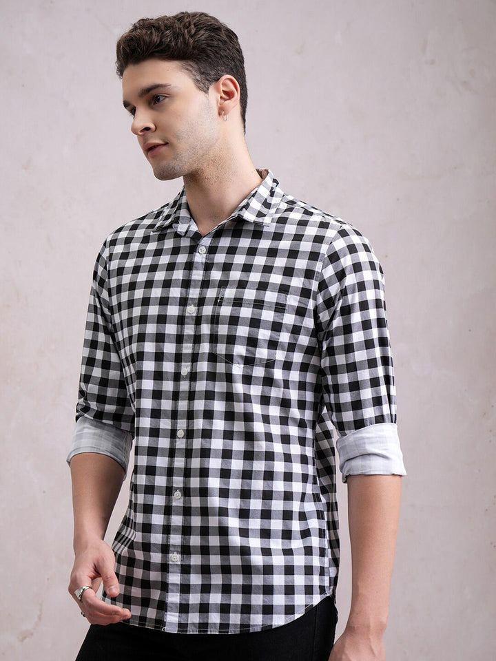 Highlander Men Checked Slim Fit Shirt