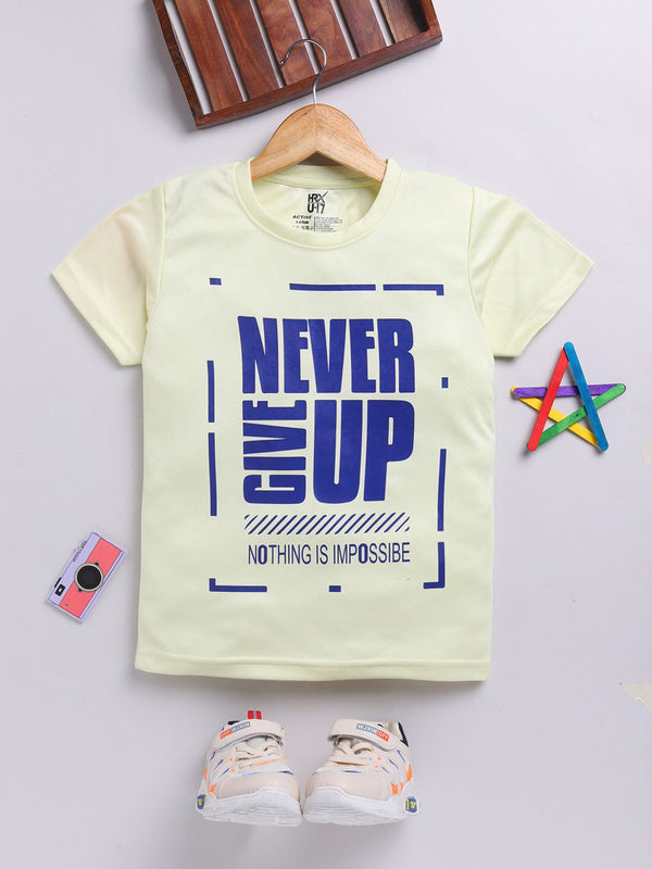 HRX by Hrithik Roshan Boys Typography Printed Rapid-Dry T-shirt