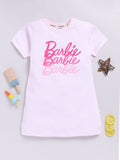 Happy Faces Girls Barbie Printed Pure Cotton Longline T-shirt