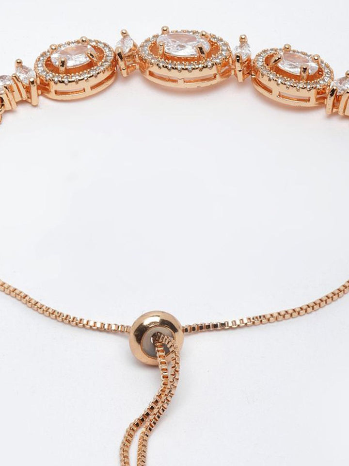 Anouk Women Brass Cubic Zirconia Gold-Plated Wraparound Bracelet